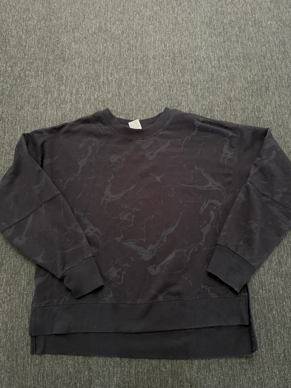 all in motion Black Marbled Crewneck women’s soft Sweatshirt sz Small